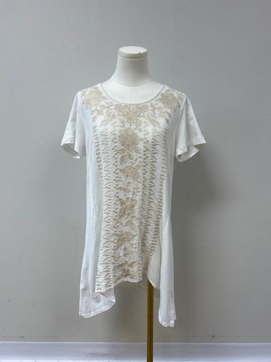 Johnny Was Ecru Embroidered Dress