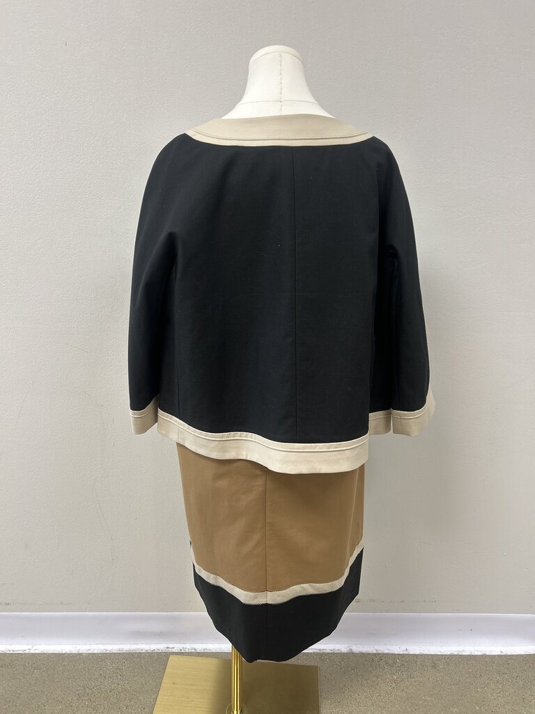 Lafayette 148 Black and Tan Sheath Dress w/Matching Jacket NWT