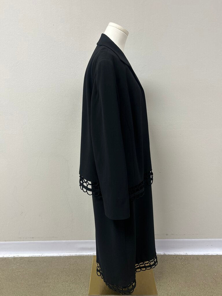 Lafayette 148 Black V-Neck Sheath Dress w/Matching Jacket