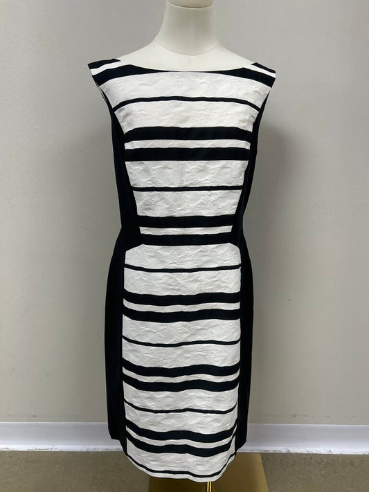 Lafayette 148 Black and White Sheath Dress NWT