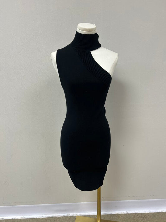 alice + olivia Black Mock Neck Knit Dress NWT