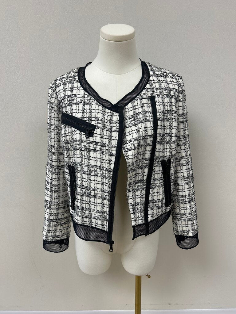 Milly Black and White Boucle Jacket