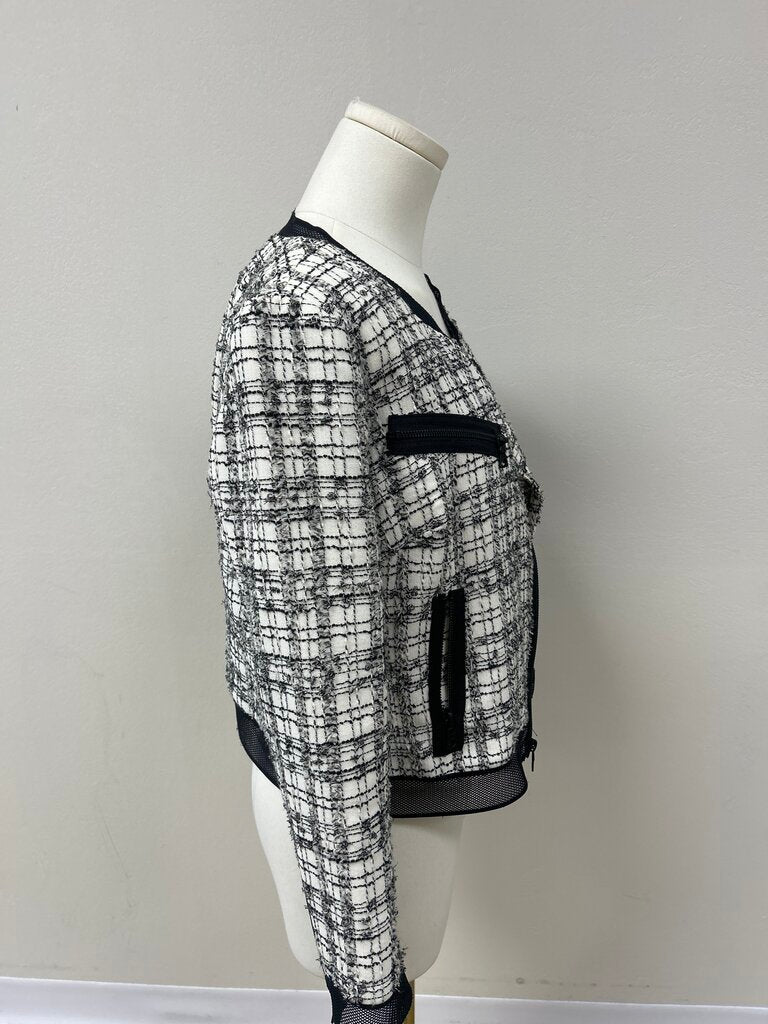 Milly Black and White Boucle Jacket