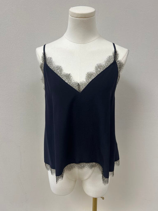 Etro Blue and Gold Lace Silk Cami