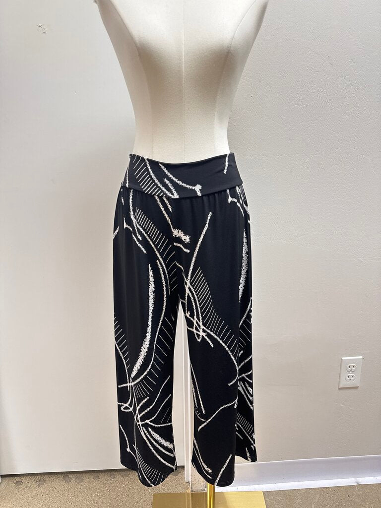 Sun Woo Black and White Pull On Pant