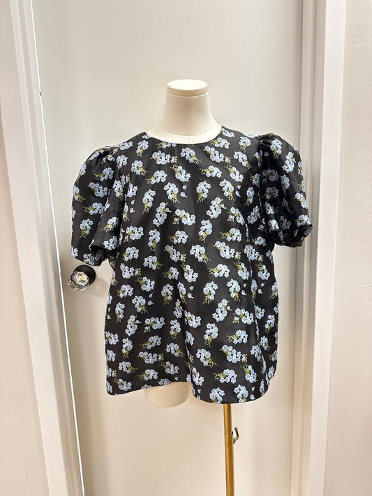 Pomander Place Black Floral Top