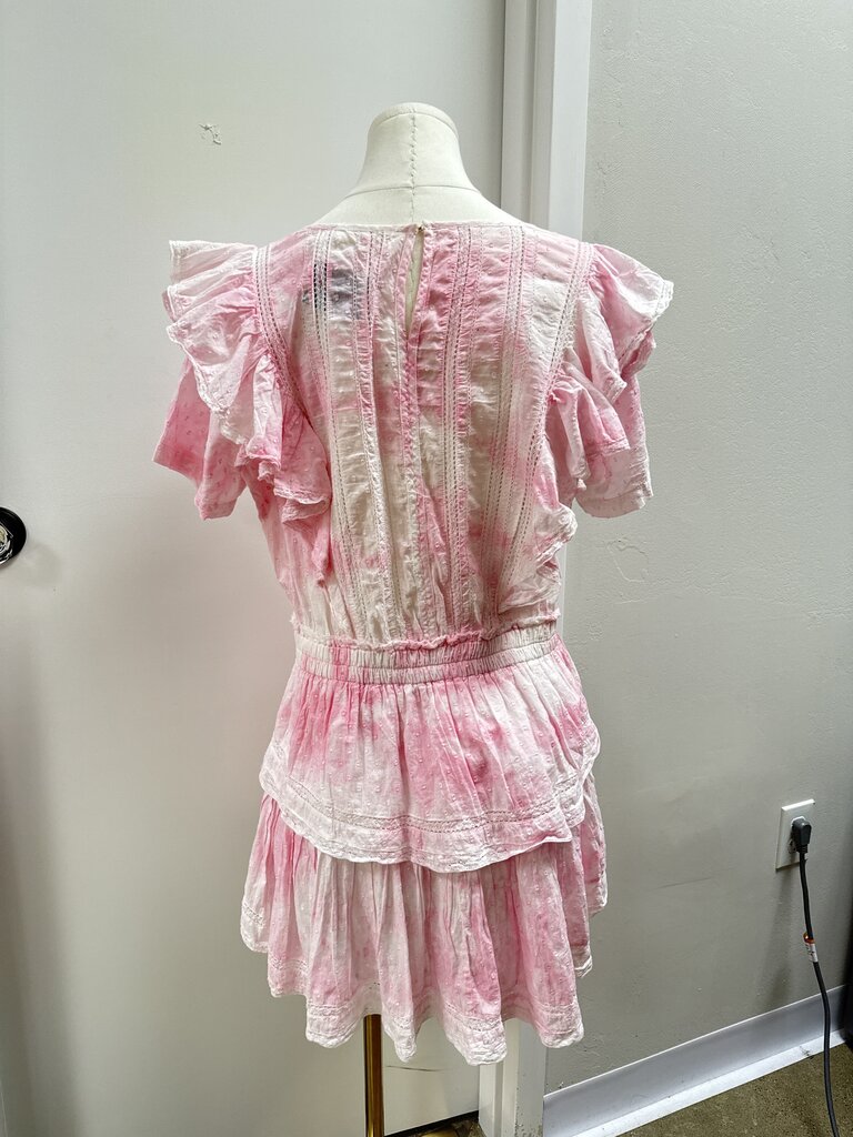 LoveShackFancy Pink Eyelet Mini Dress