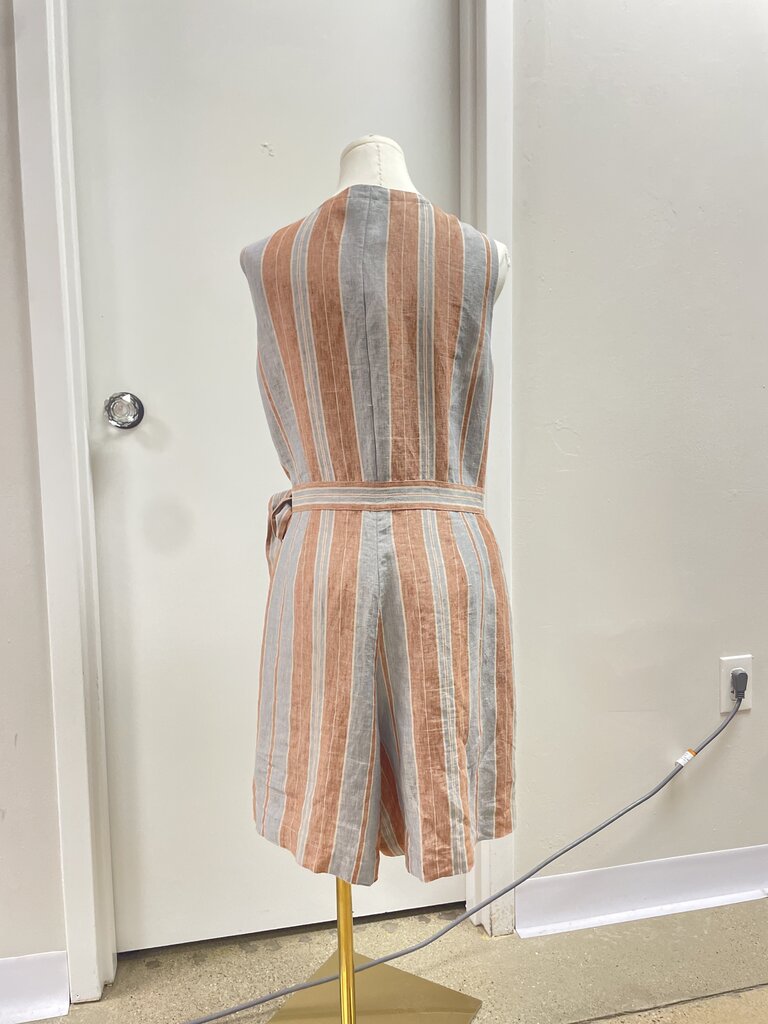 Lafayette 148 Striped Wrap Romper