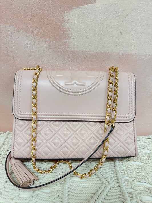 Tory Burch Pale Pink Flap Shoulder Bag