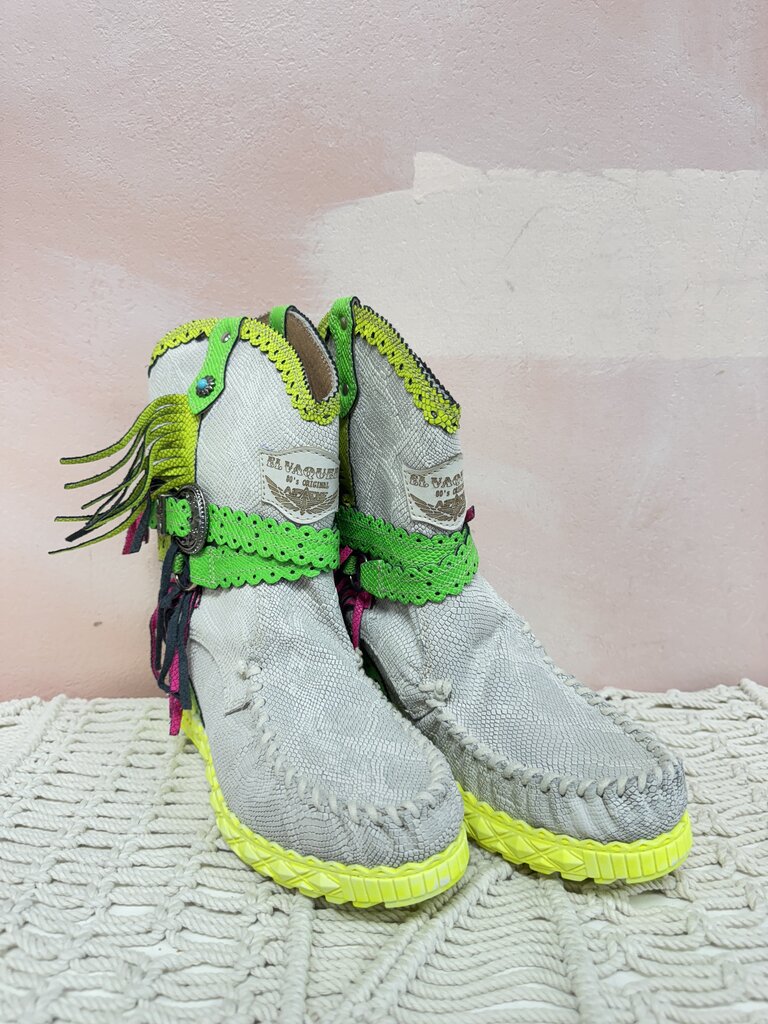 El Vaquero Neon Moccasin Wedge Boot