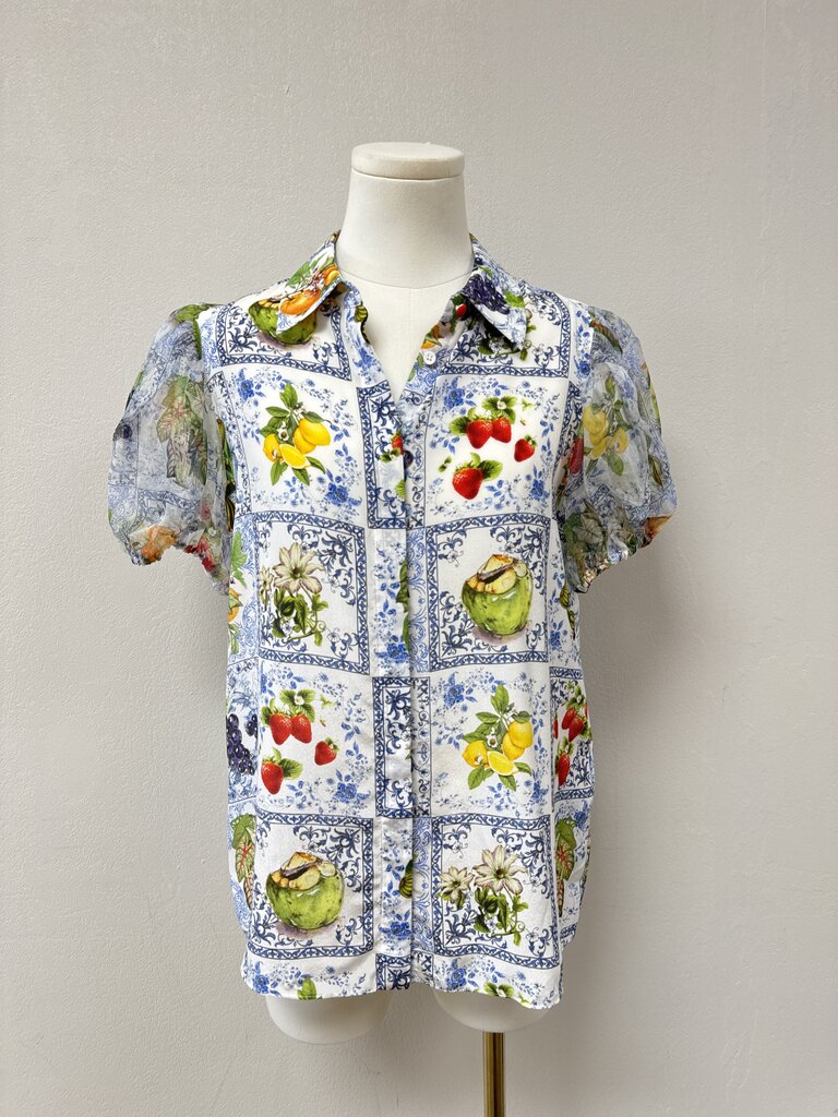 Alice + Olivia Fruit Print Blouse