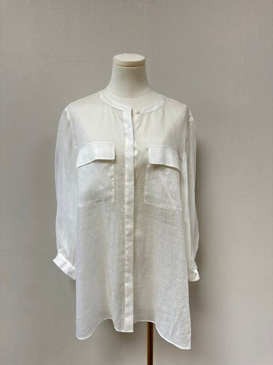 Lafayette 148 White Linen Top