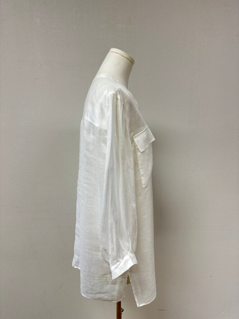 Lafayette 148 White Linen Top