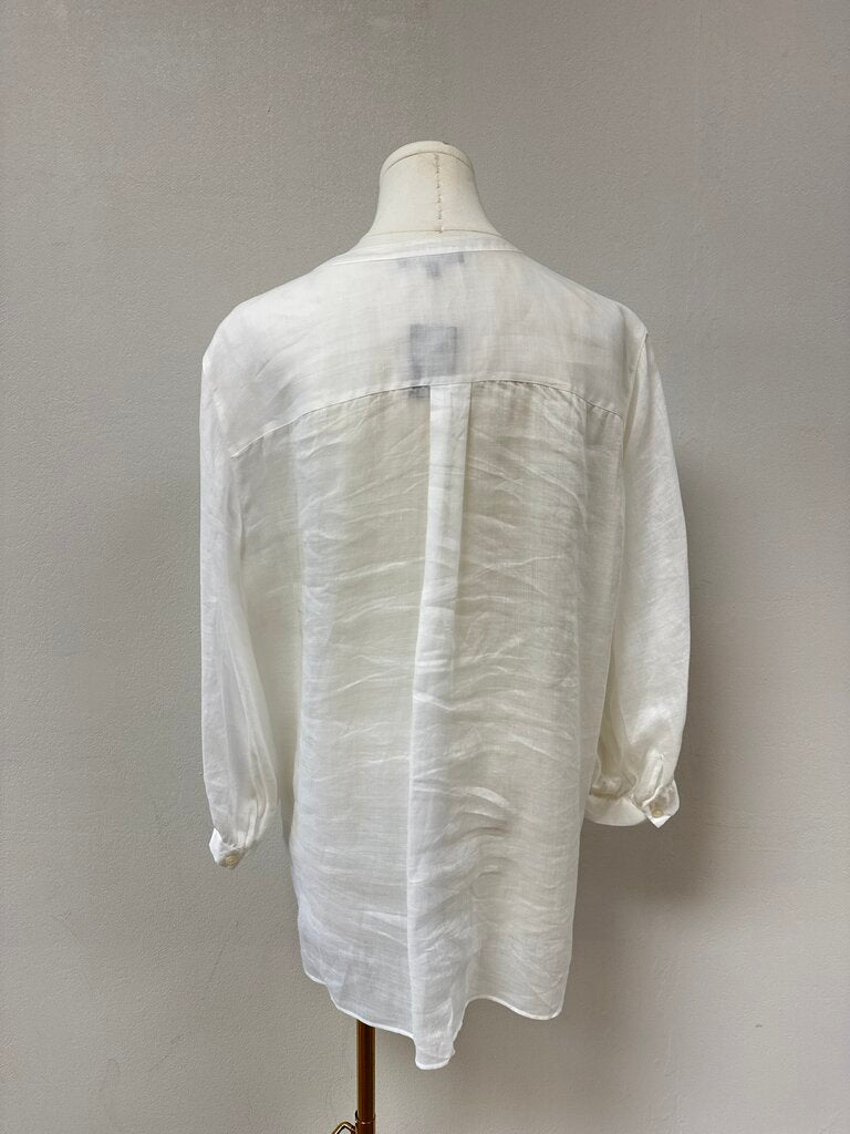 Lafayette 148 White Linen Top