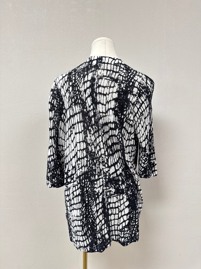 Lafayette 148 Black and White Printed Cardigan NWT