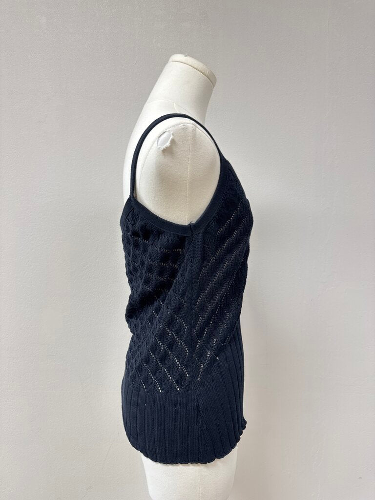 Kokun Black Knit Pointelle Tank