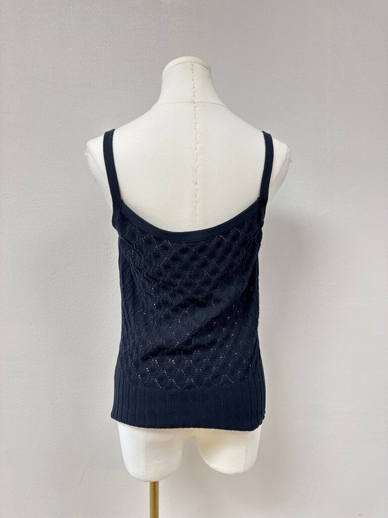 Kokun Black Knit Pointelle Tank