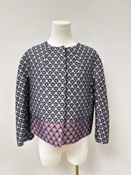 Les Copain Mauve Printed Cropped Blazer