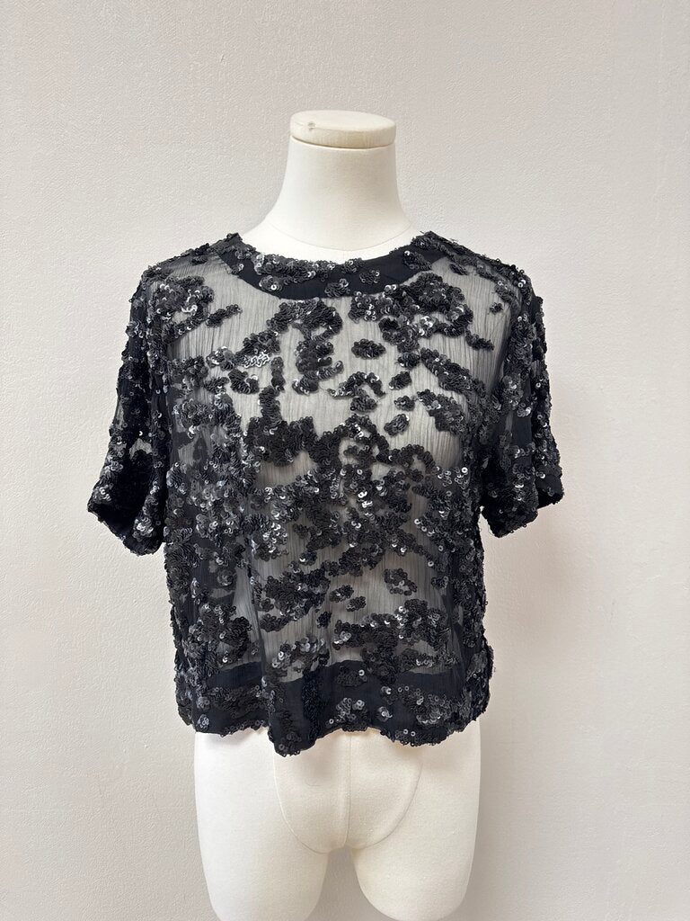 rag & bone Black Sequin Tee