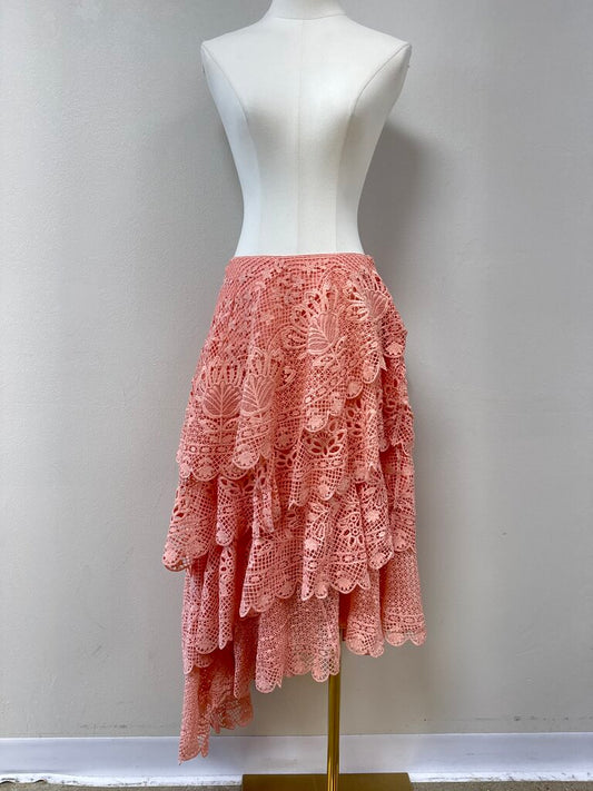 Farm Rio Rose Lace Ruffle Skirt NWT