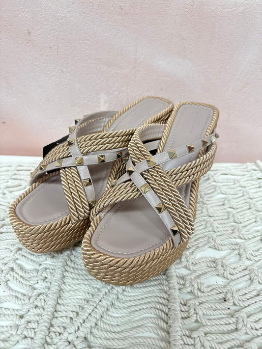 Valentino Blush Espadrille Wedge Sandal