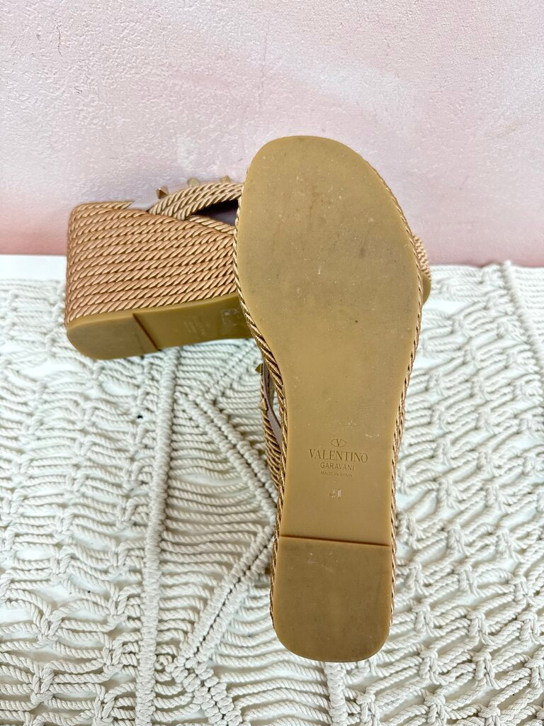 Valentino Blush Espadrille Wedge Sandal