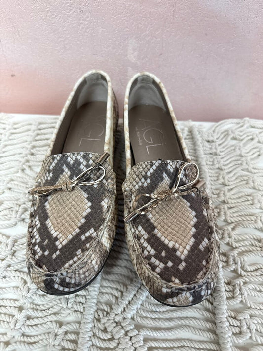 AGL Beige Snakeskin Loafer