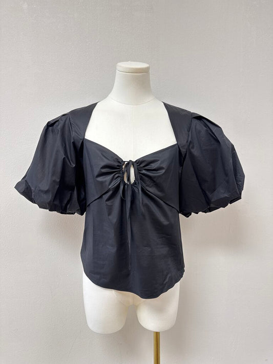 Frame Black Puff Sleeve Top