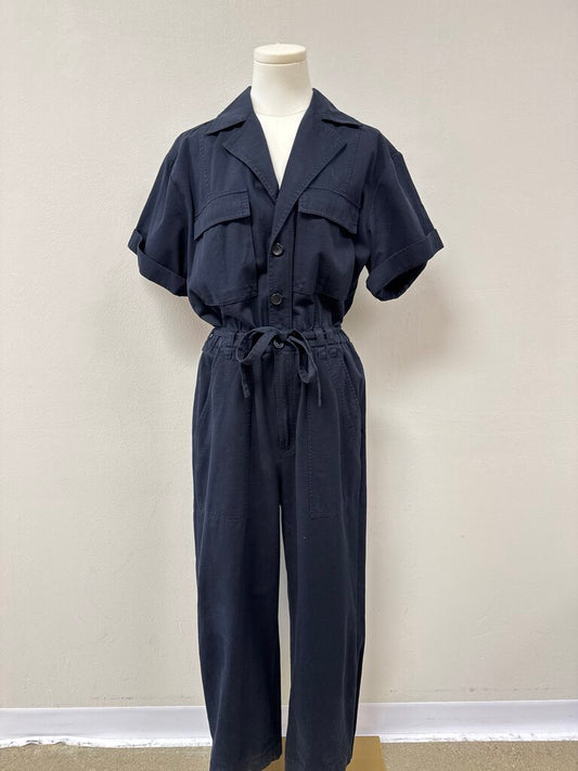 A.L.C. Navy Linen Jumpsuit