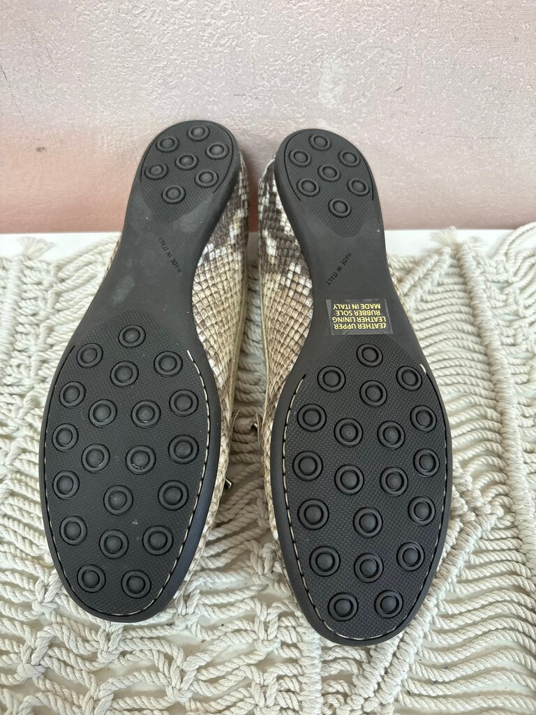 AGL Beige Snakeskin Loafer