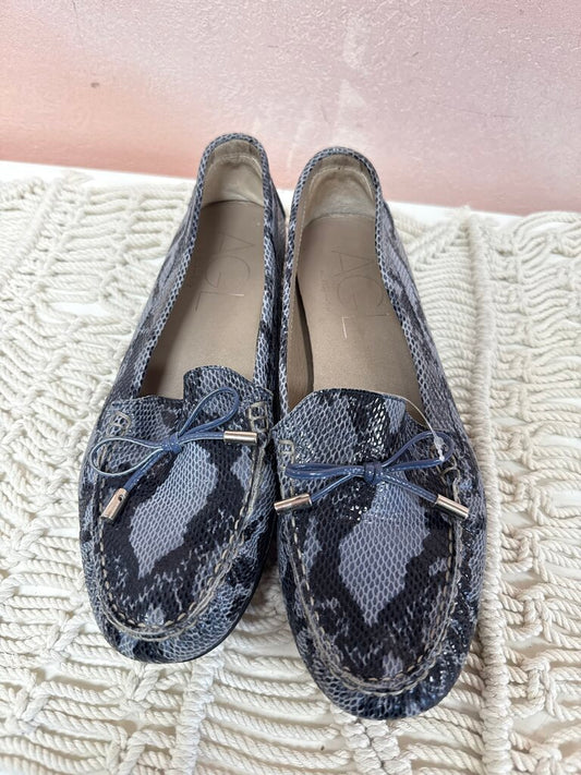 AGL Blue Snakeskin Loafer