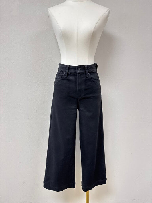 Paige Black Wide Leg Coated Jean