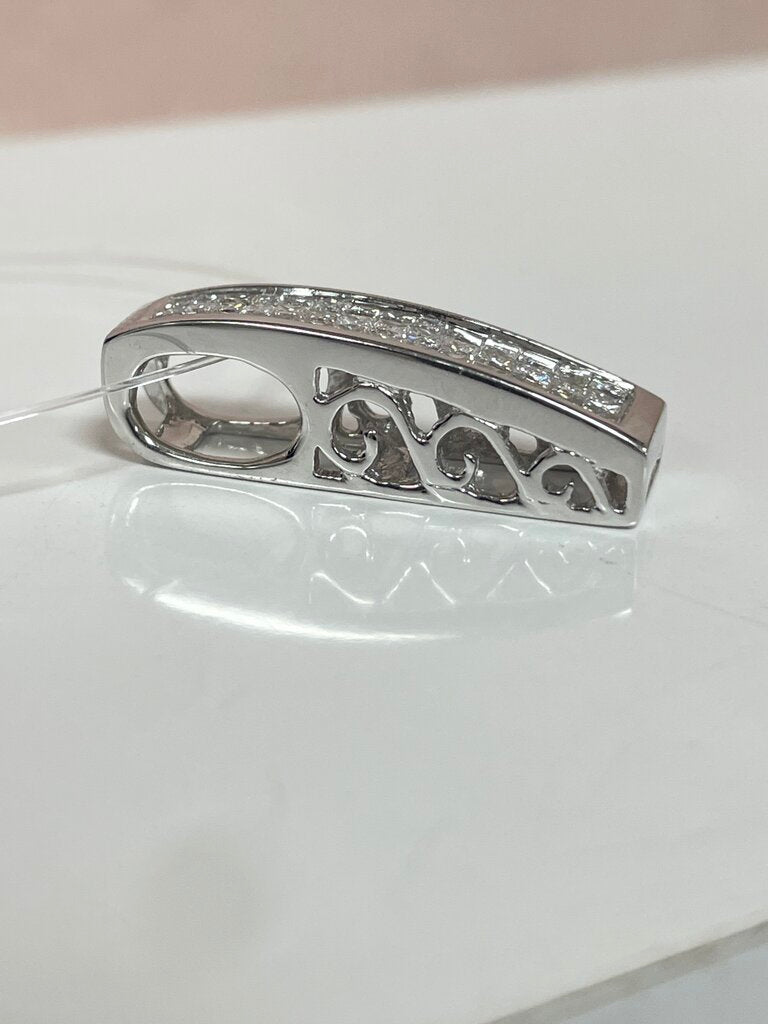 14k White Gold and Diamond Slide