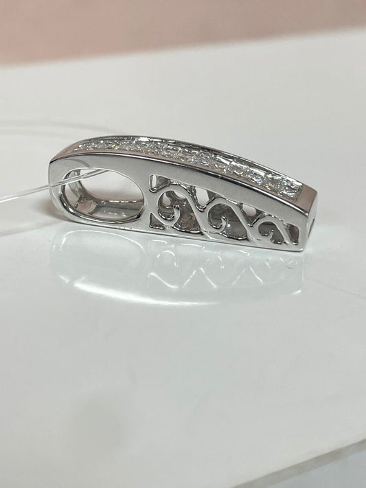 14k White Gold and Diamond Slide