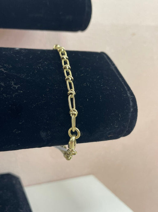 14k Yellow Gold Rope Paper Clip Bracelet