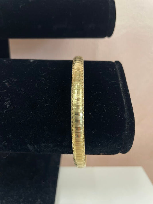 14k Yellow Gold Etched Cuff Braclet