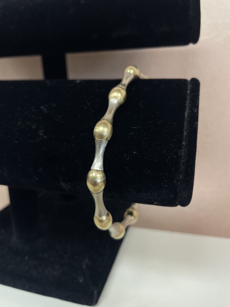 14k Yellow/White Gold Beaded Bracelet