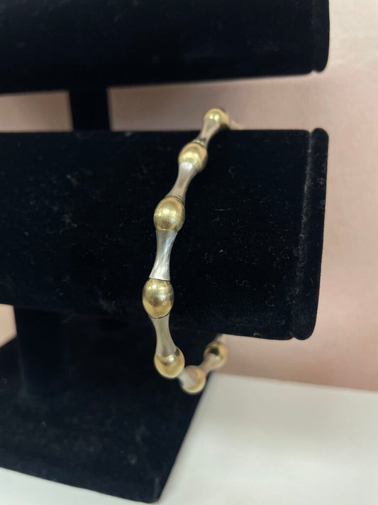 14k Yellow/White Gold Beaded Bracelet