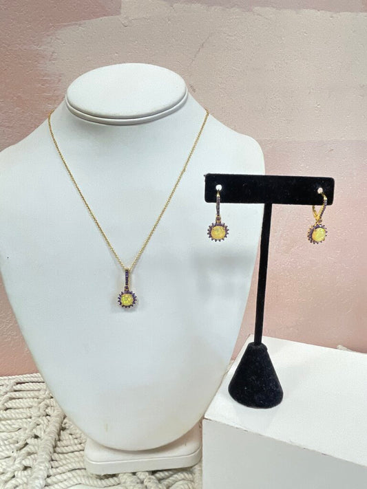 Opal Made Necklace and Earring Set