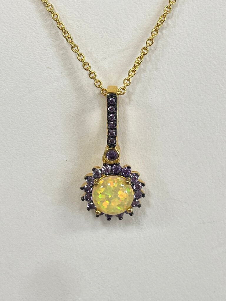 Opal Made Necklace and Earring Set