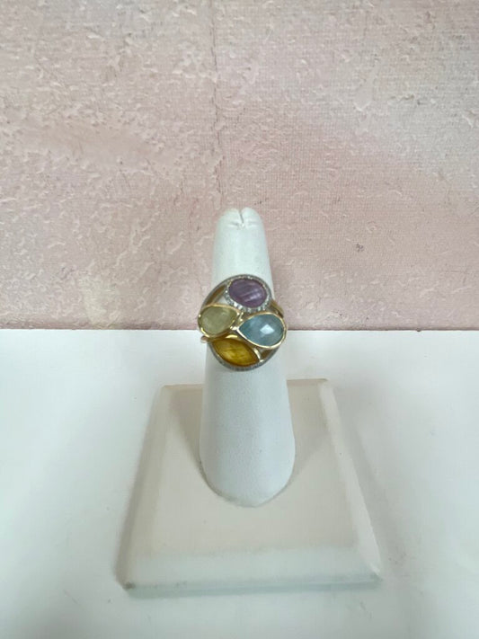 Stauer Moonstone, Larimar, Topaz Ring