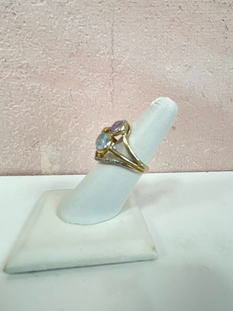 Stauer Moonstone, Larimar, Topaz Ring