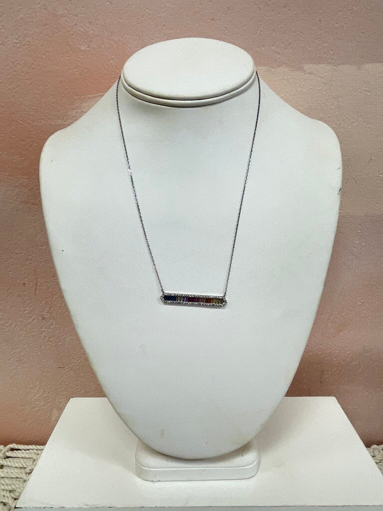 Ross Simons Rainbow Bar Necklace