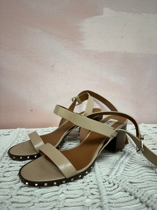 Valentino Tan Leather Rock Stud Sandal