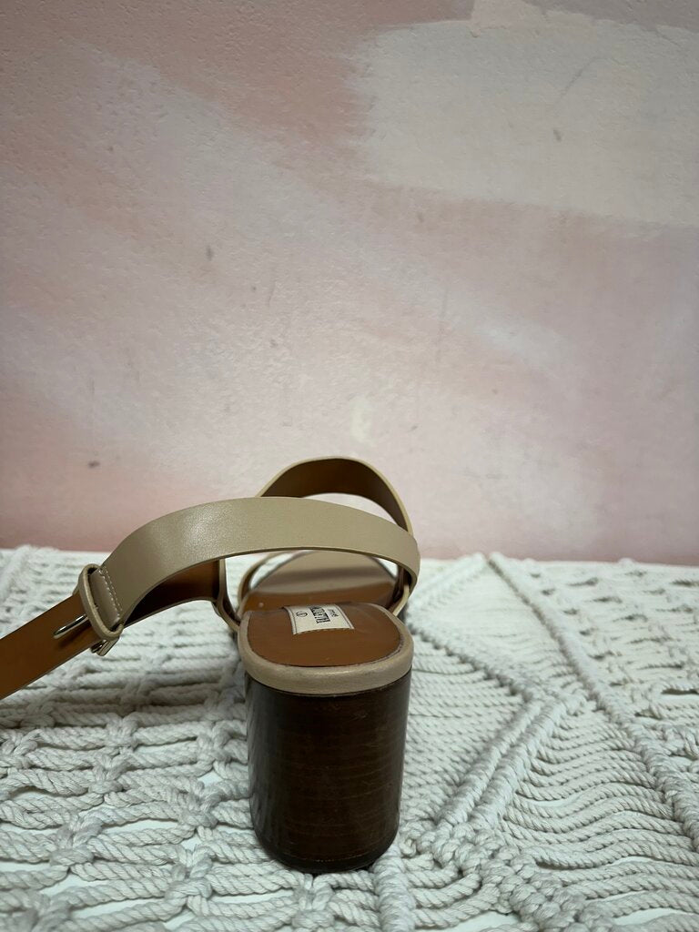 Valentino Tan Leather Rock Stud Sandal
