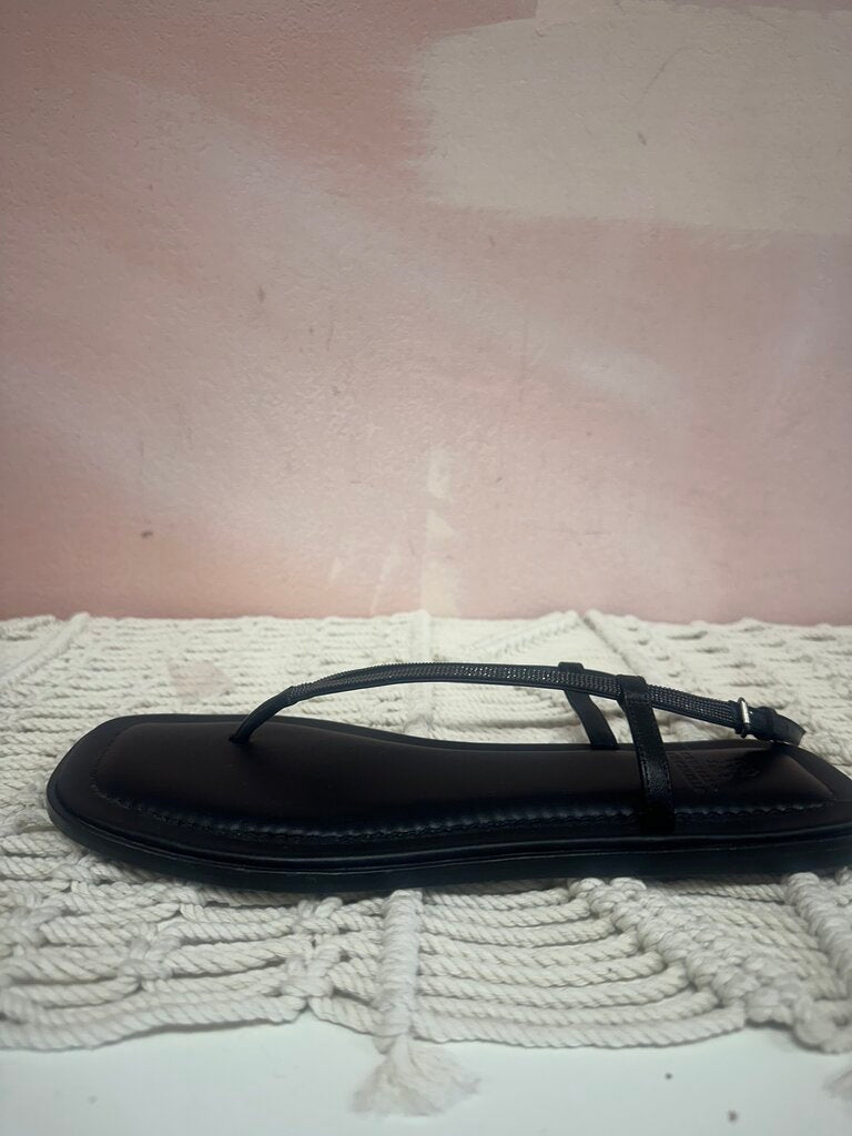Brunello Cucinelli Black Thong Sandal