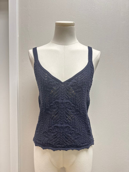 Vince Blue Crochet Tank NWT