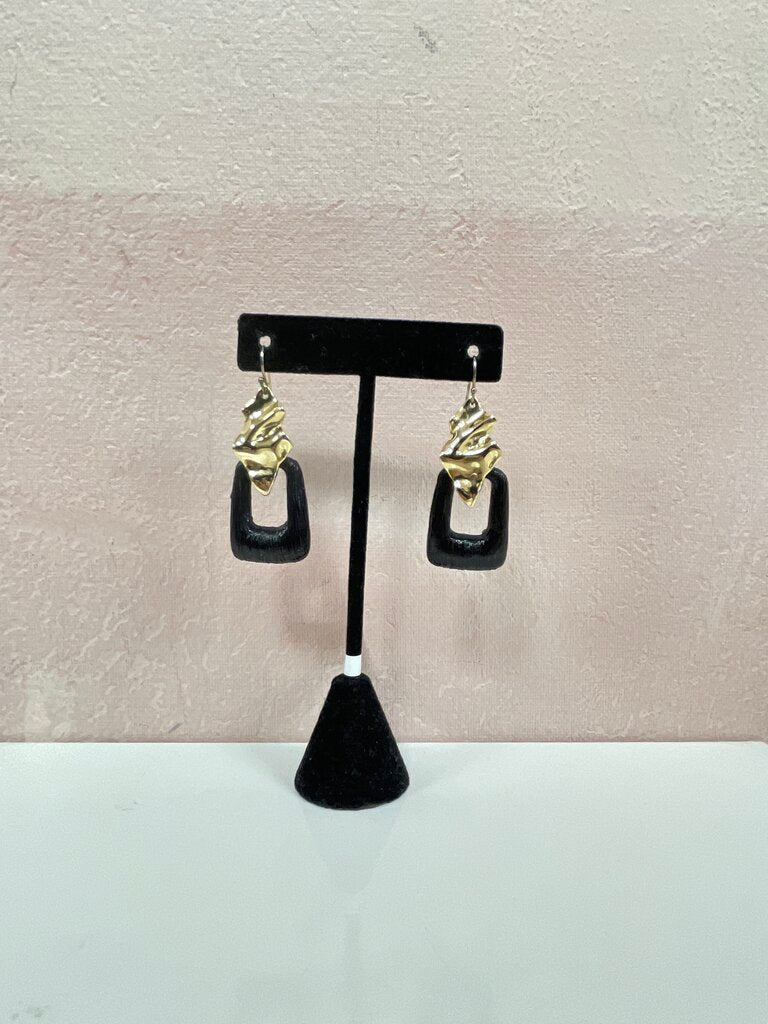 Alexis Bittar Black and Gold Drop Earring