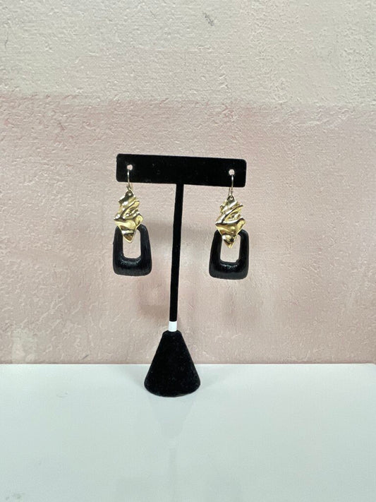 Alexis Bittar Black and Gold Drop Earring