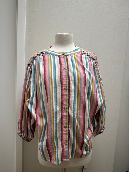 Xirena Striped Balloon Sleeve Top